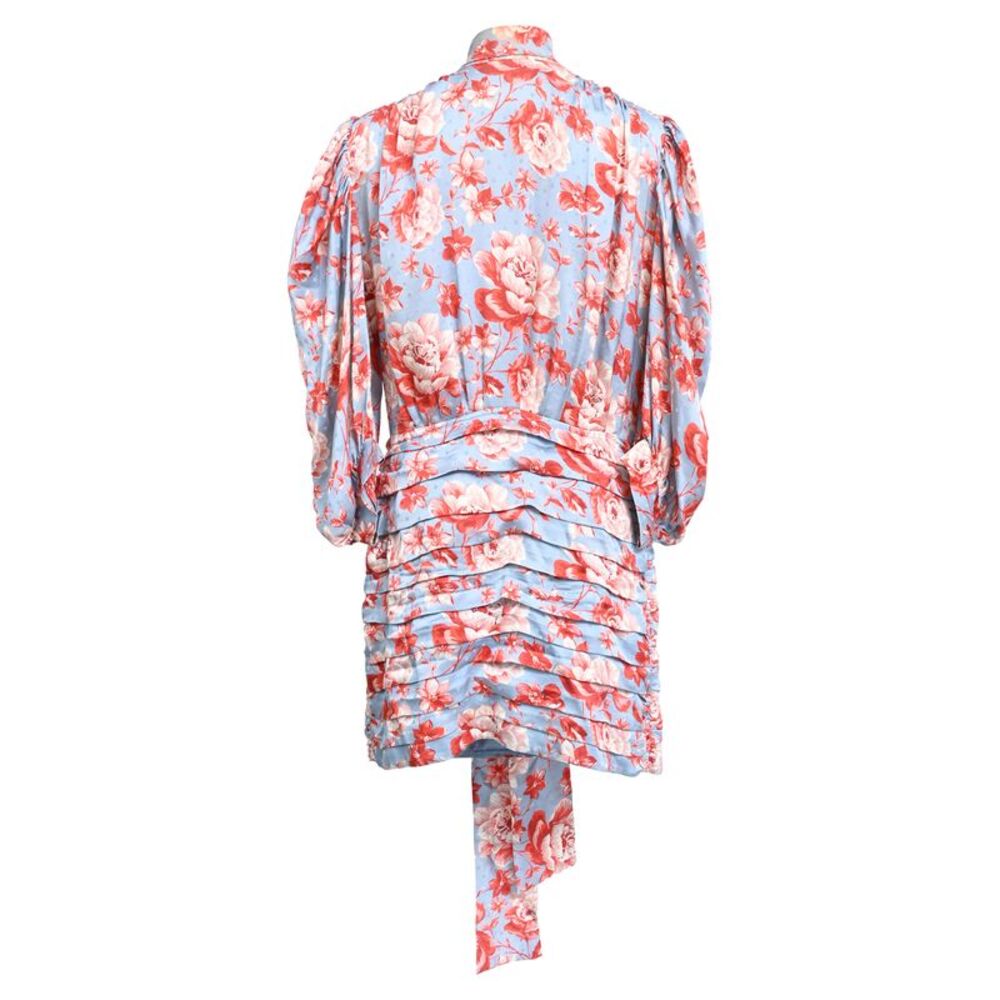 Magda Butrym Setubal Pleated Floral-Print Mini Dress in Multicolor Silk